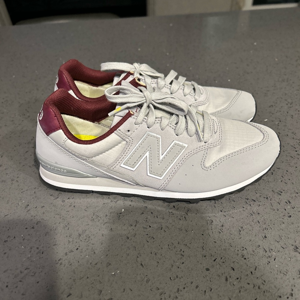 New Balance Figs Gray and Burgundy Sneakers